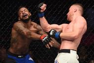 Justin Gaethje and Michael Johnson in action during their lightweight bout at The Ultimate Fighter Finale in Las Vegas, Nevada